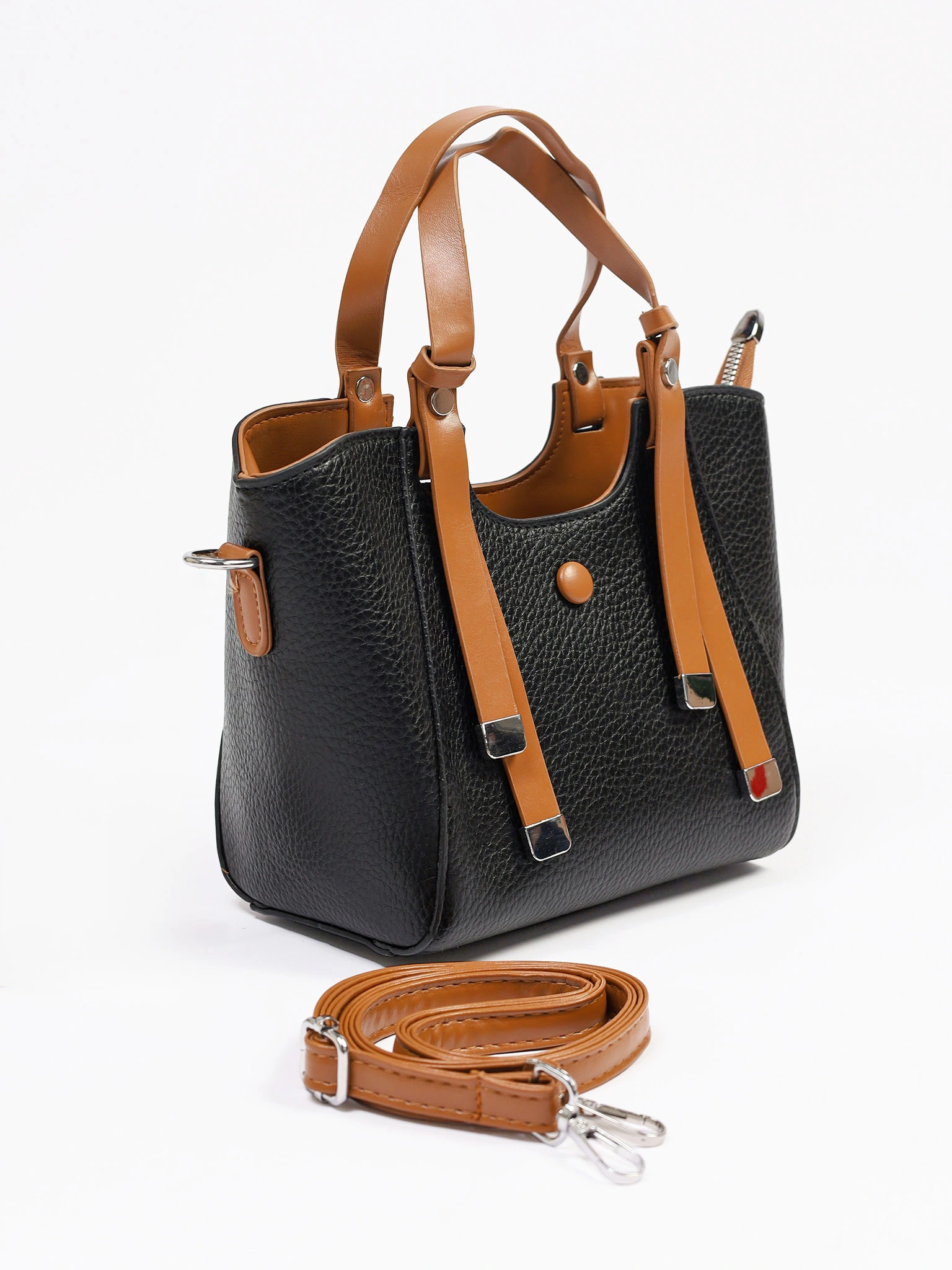 Сумка-тоут маленькая с декоративными ремешками в ассортименте